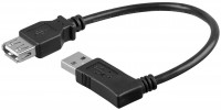 USB 2.0 Hi-Speed Verl&#228;ngerungskabel A Stecker 90&#176; rechts gewinkelt &#150; A Buchse schwarz