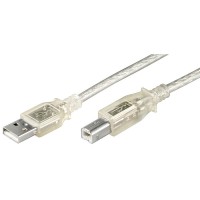 USB 2.0 Hi-Speed Kabel A Stecker &#150; B Stecker transparent