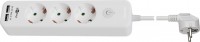3-fach Steckdosenleiste mit Schalter und 2 USB Ports &#40;2,1A&#41;, wei&#223;, 1,5m