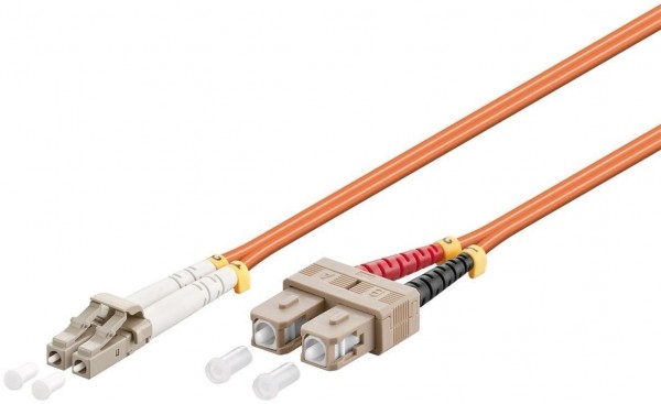 LWL Kabel Multimode OM2, LC-Stecker (UPC) &gt; SC-Stecker (UPC), orange
