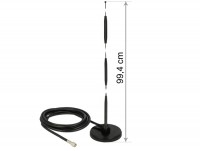 GSM Antenne SMA Stecker 7 dBi starr omnidirektional mit magnetischem Standfuß und Anschlusskabel (RG-58, 3 m) outdoor schwarz