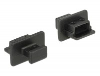 Staubschutz für USB 2.0 Mini-B Buchse mit Griff 10 Stück schwarz